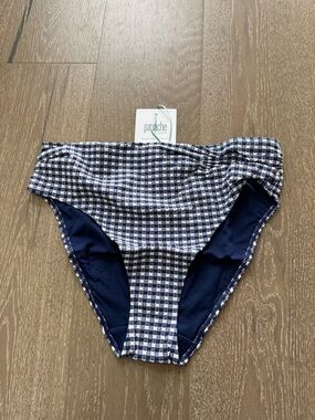 Panache Swim Navy & White Gingham midi Bikini Bottom